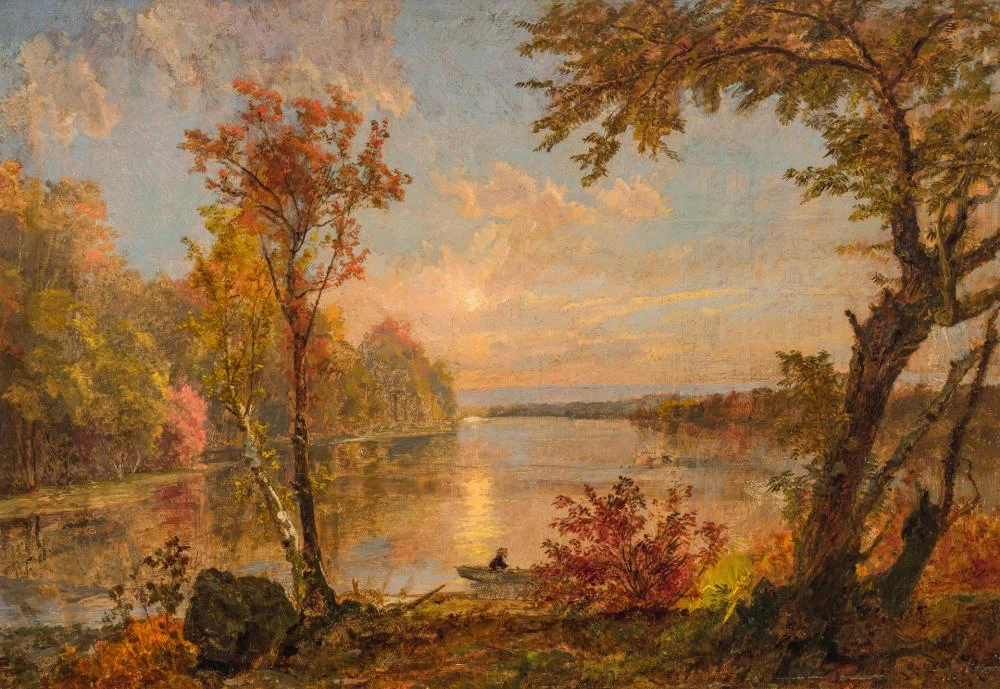 Tramonto sul lago con figure, 1897